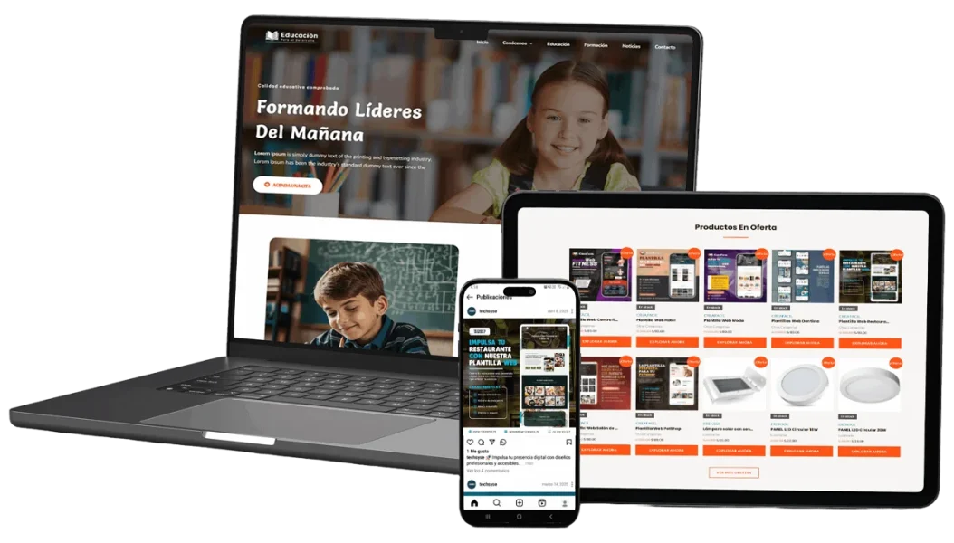 Promoción y paquetes de diseño web tiendas virtuales y landing pages en Perú - Techsys Enterprise